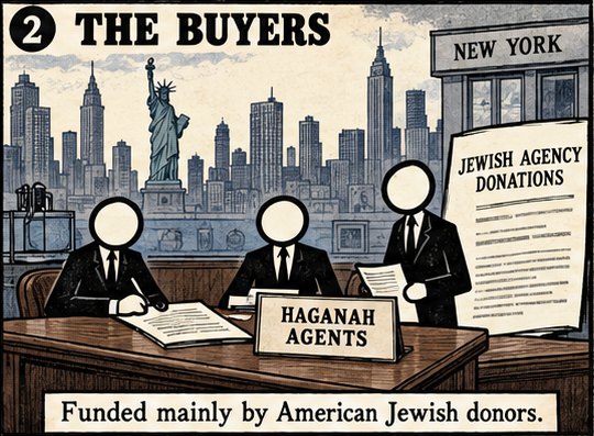 Haganah agents in New York buy them with donations to the Jewish Agency, mainly from American Jews