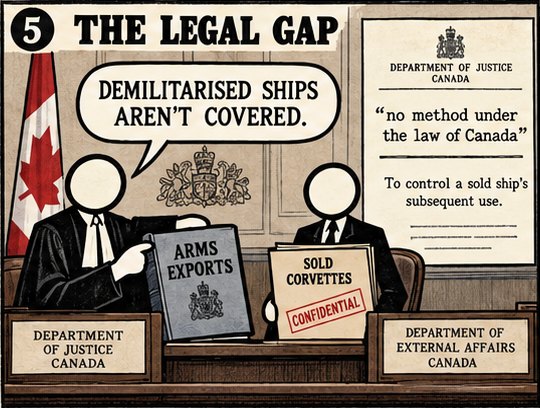 Canada's Department of Justice: no method under the law of Canada to control a sold ship's later use