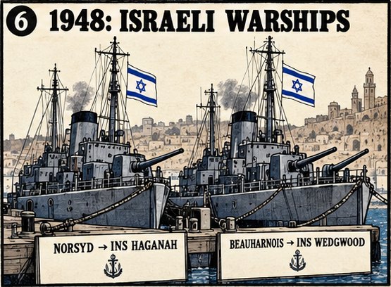 1948: rearmed as INS Haganah and INS Wedgwood under the Israeli flag